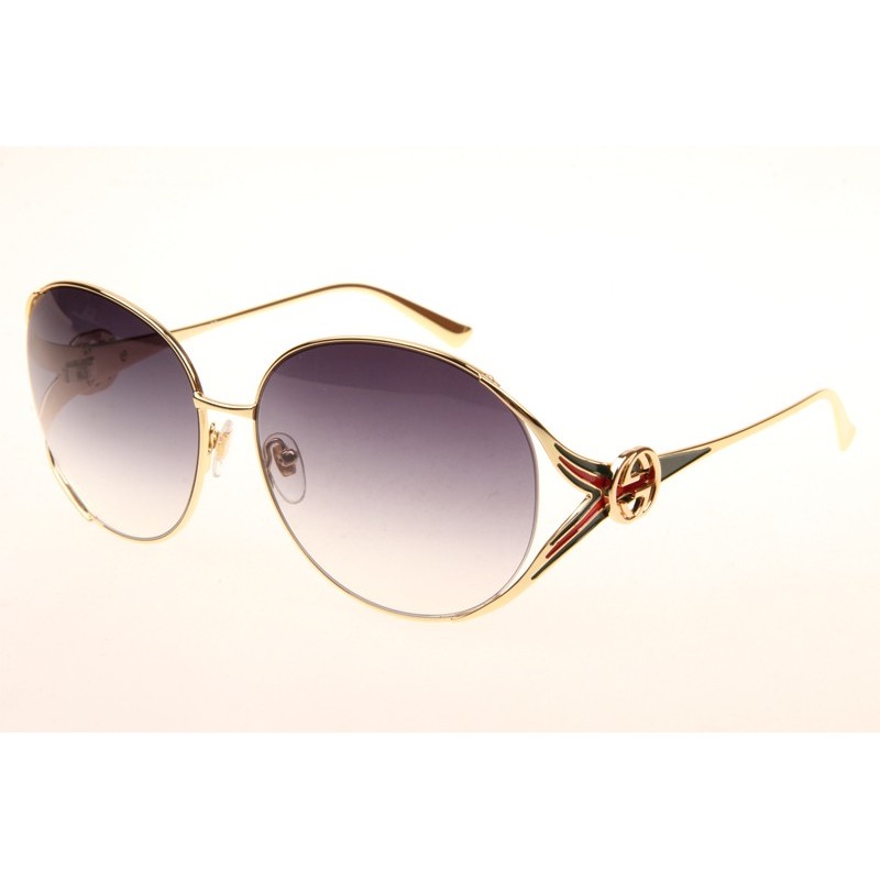 Gucci GG0225S Sunglasses In Gold Gradient Grey