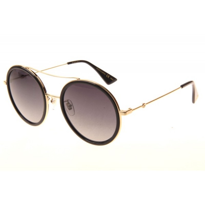 Gucci GG0061S Sunglasses In Black Gold Gradient Grey