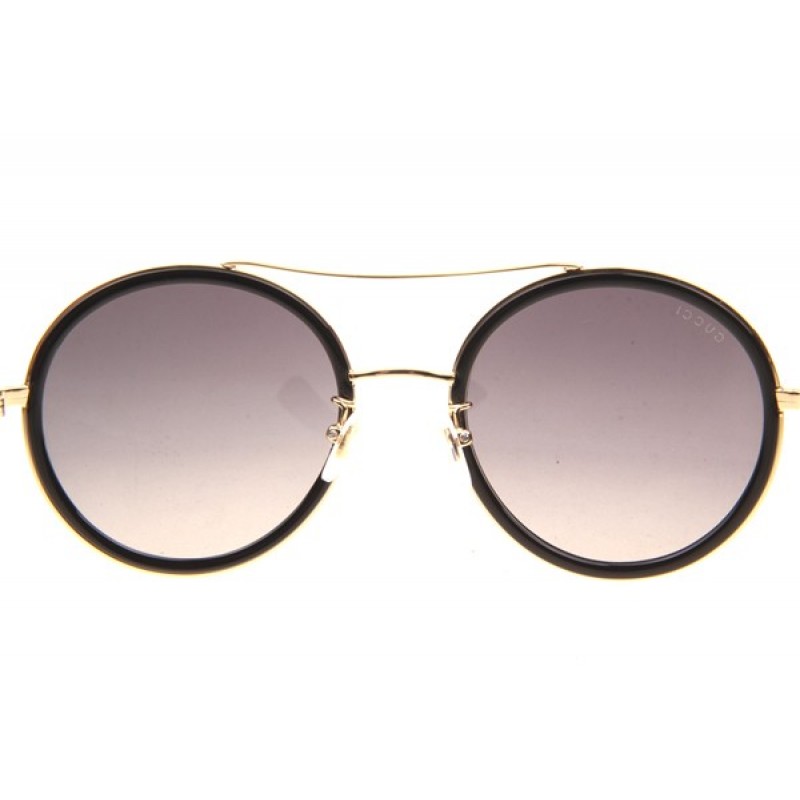 Gucci GG0061S Sunglasses In Black Gold Gradient Grey