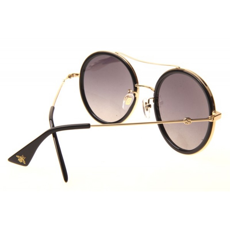 Gucci GG0061S Sunglasses In Black Gold Gradient Grey