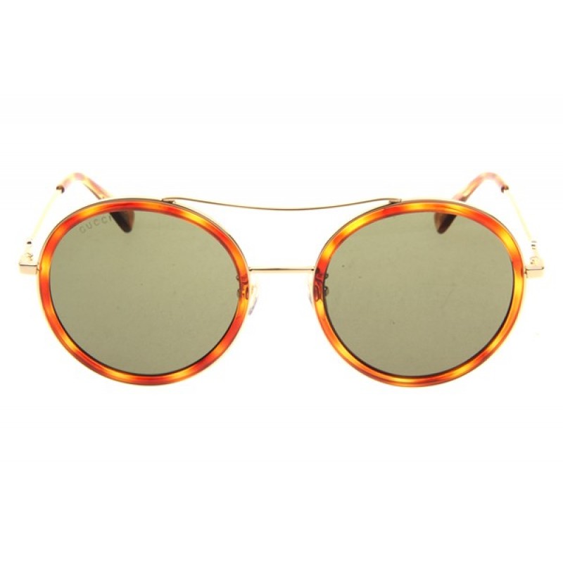 Gucci GG0061S Sunglasses In Tortoise Gold Green