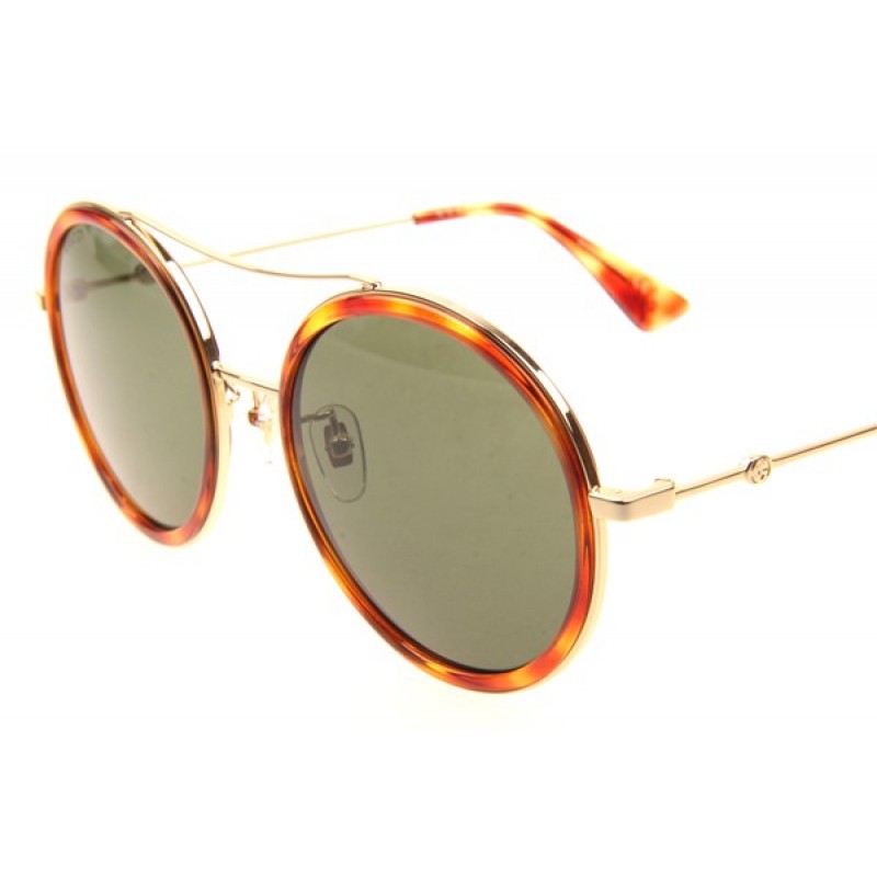 Gucci GG0061S Sunglasses In Tortoise Gold Green