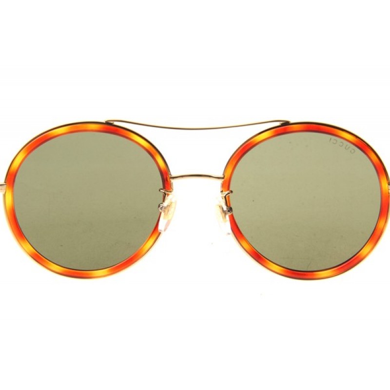 Gucci GG0061S Sunglasses In Tortoise Gold Green