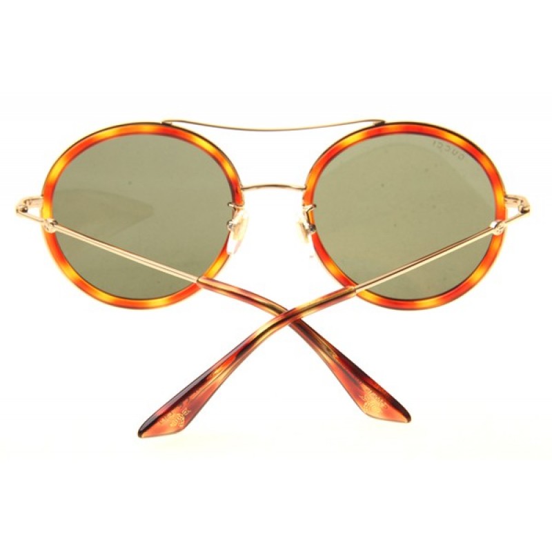 Gucci GG0061S Sunglasses In Tortoise Gold Green