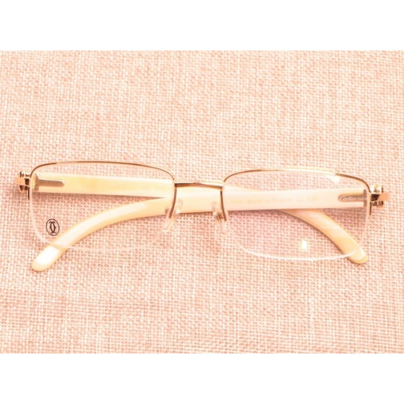 Cartier 8101096 White Buffalo Eyeglasses In Gold