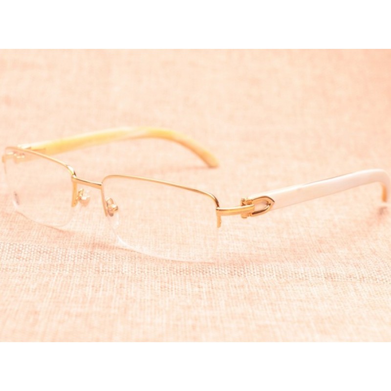 Cartier 8101096 White Buffalo Eyeglasses In Gold