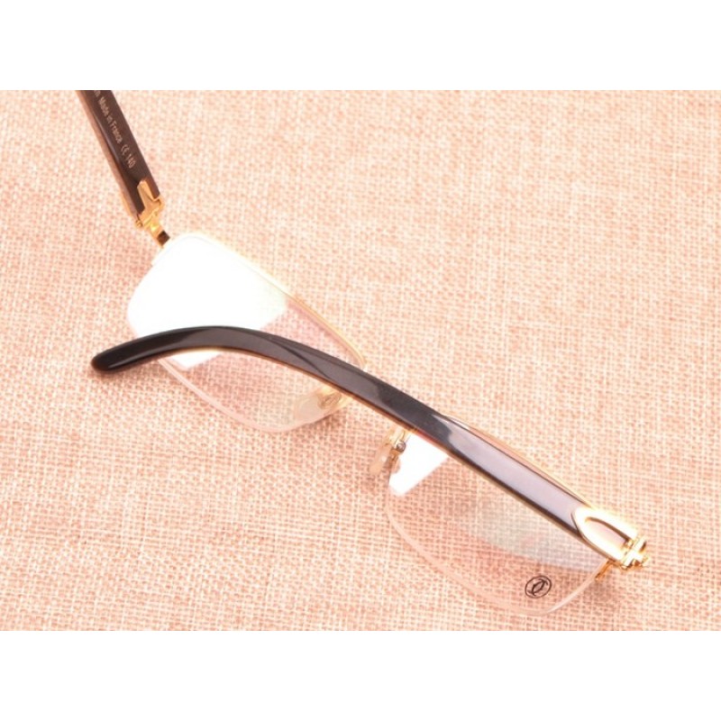 Cartier 8101096 Black Buffalo Eyeglasses In Gold