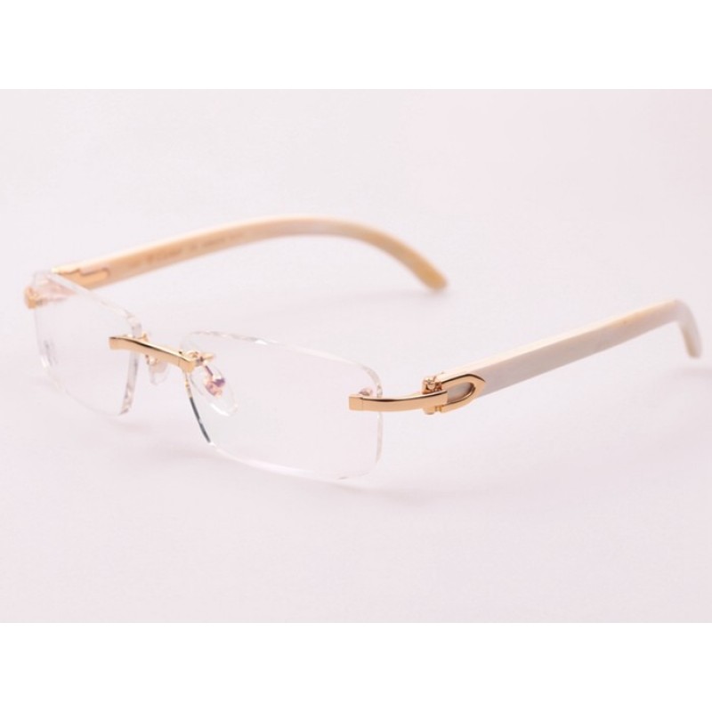 Cartier 8100907 White Buffalo Eyeglasses In Gold