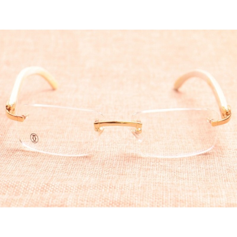 Cartier 8100907 White Buffalo Eyeglasses In Gold
