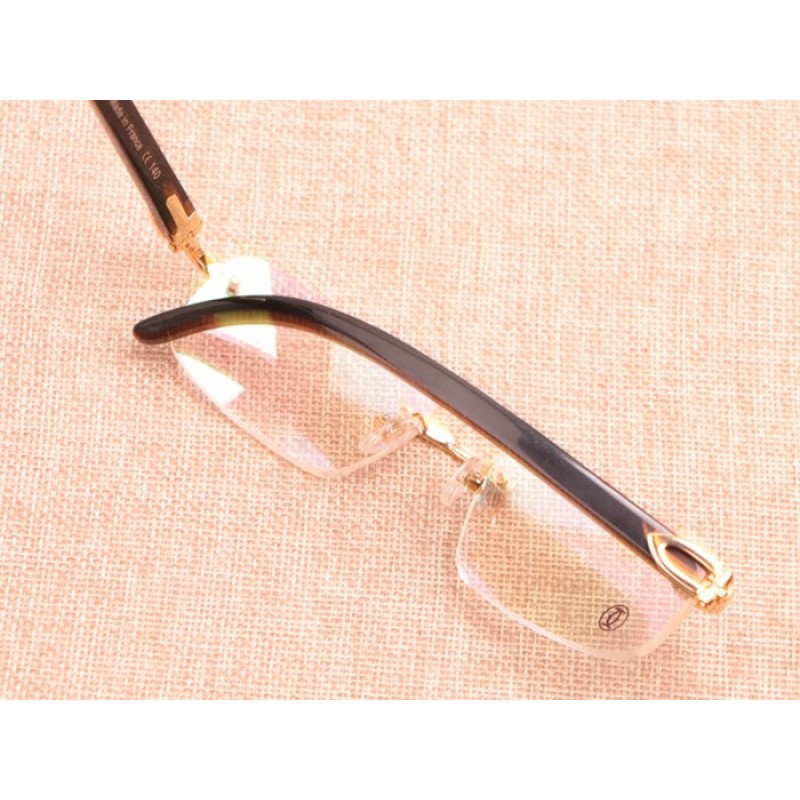 Cartier 8100907 Black Buffalo Eyeglasses In Gold