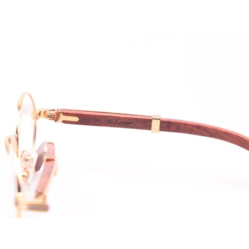 Cartier 7550178 Wood Eyeglasses In Gold