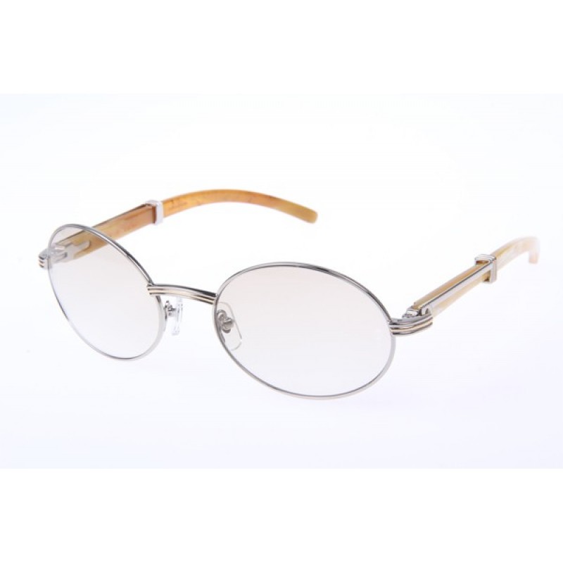 Cartier 7550178 White Buffalo Sunglasses In Silver...