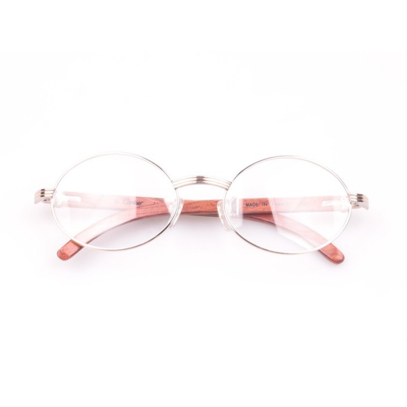 Cartier 7550178 Wood Eyeglasses In Silver