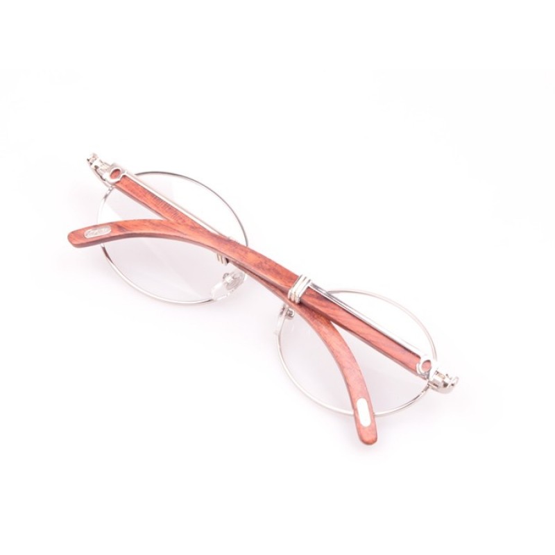 Cartier 7550178 Wood Eyeglasses In Silver