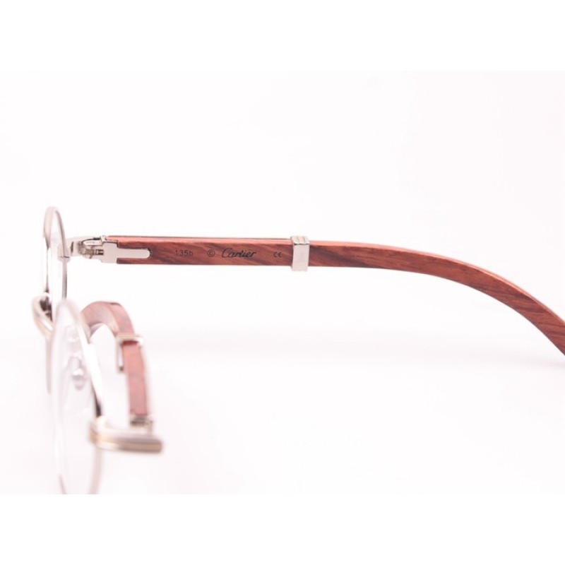 Cartier 7550178 Wood Eyeglasses In Silver