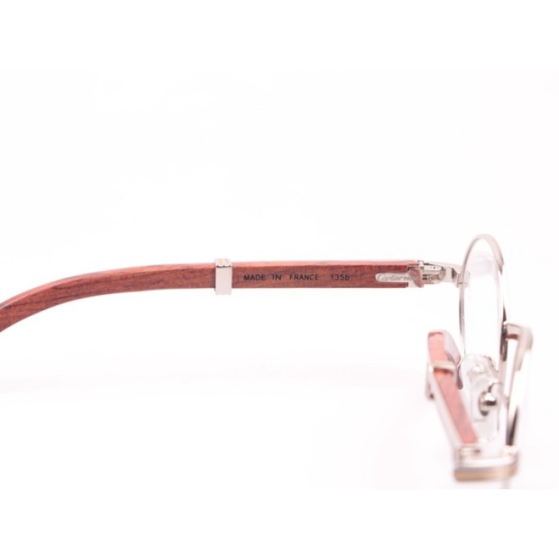 Cartier 7550178 Wood Eyeglasses In Silver