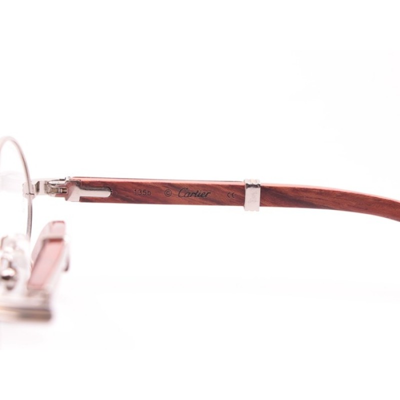 Cartier 7550178 Wood Eyeglasses In Silver