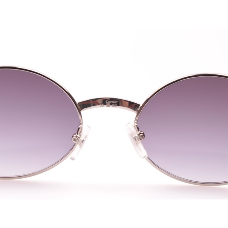 Cartier 7550178 Wood Sunglasses In Silver Grey