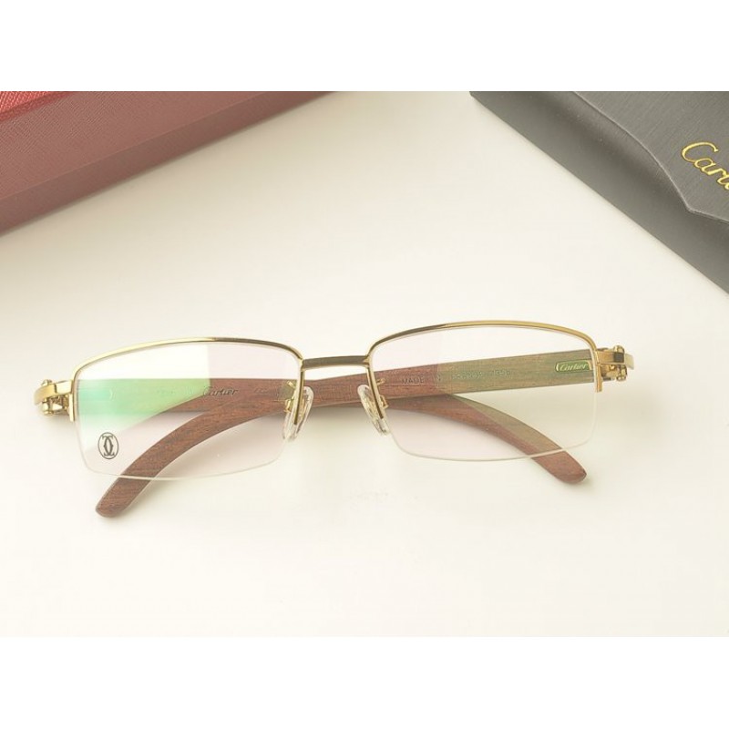 Cartier 8101096 Wood Half frame Eyeglasses