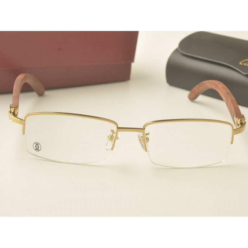Cartier 8101096 Wood Half frame Eyeglasses