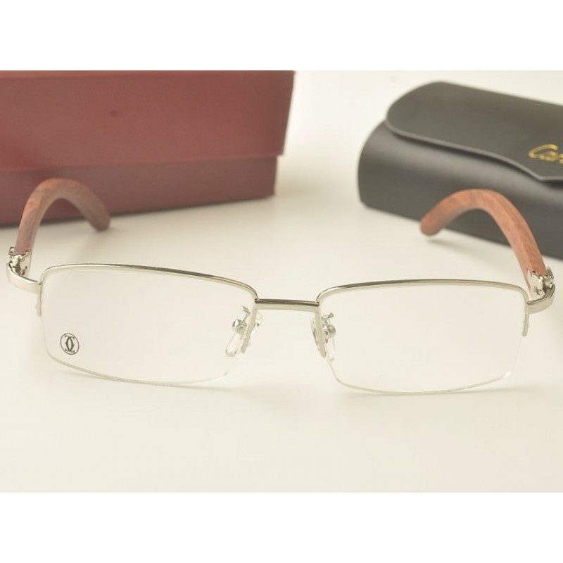 Cartier 8101096 Wood Half frame Eyeglasses