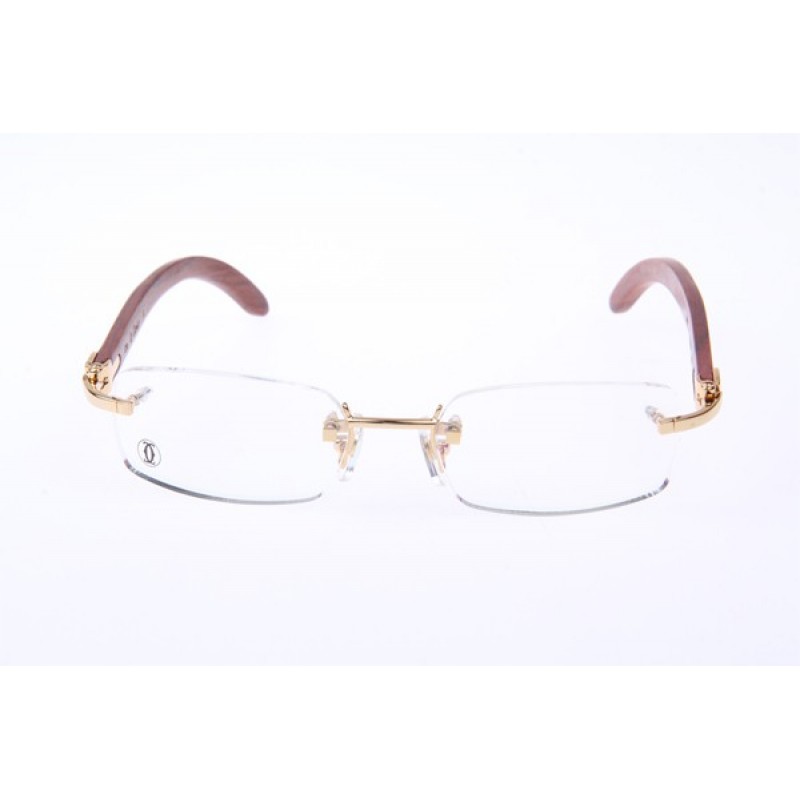 Cartier 3524013 Wood Eyeglasses In Gold