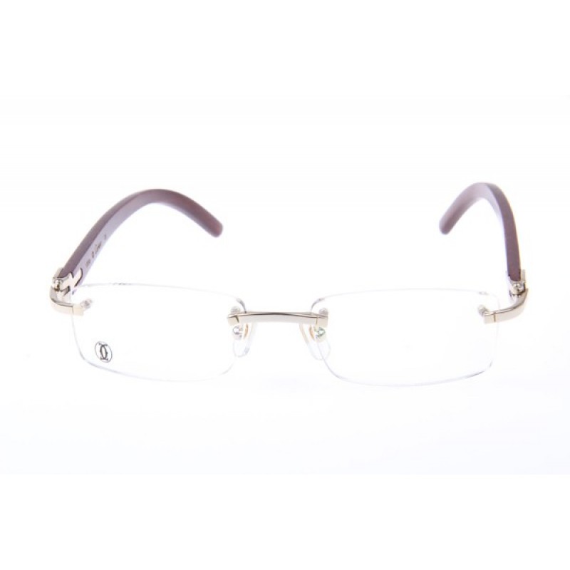 Cartier 3524013 Wood Eyeglasses In Silver