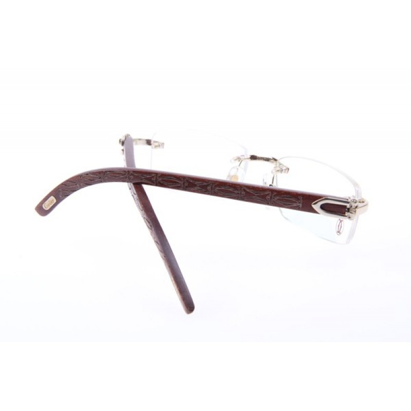 Cartier 3524013 Wood Eyeglasses In Silver