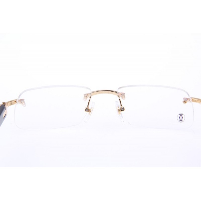 Cartier 4189706 Black Cattle Horn Eyeglasses In Gold