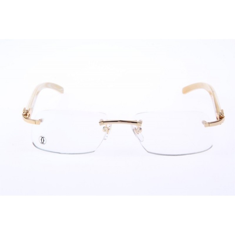 Cartier 4189706 White Cattle Horn Eyeglasses In Gold