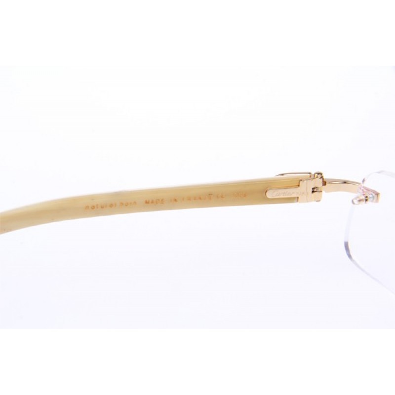 Cartier 4189706 White Cattle Horn Eyeglasses In Gold