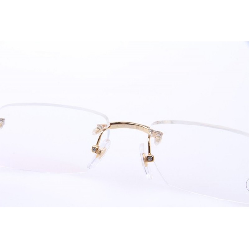 Cartier 4189706 White Cattle Horn Eyeglasses In Gold