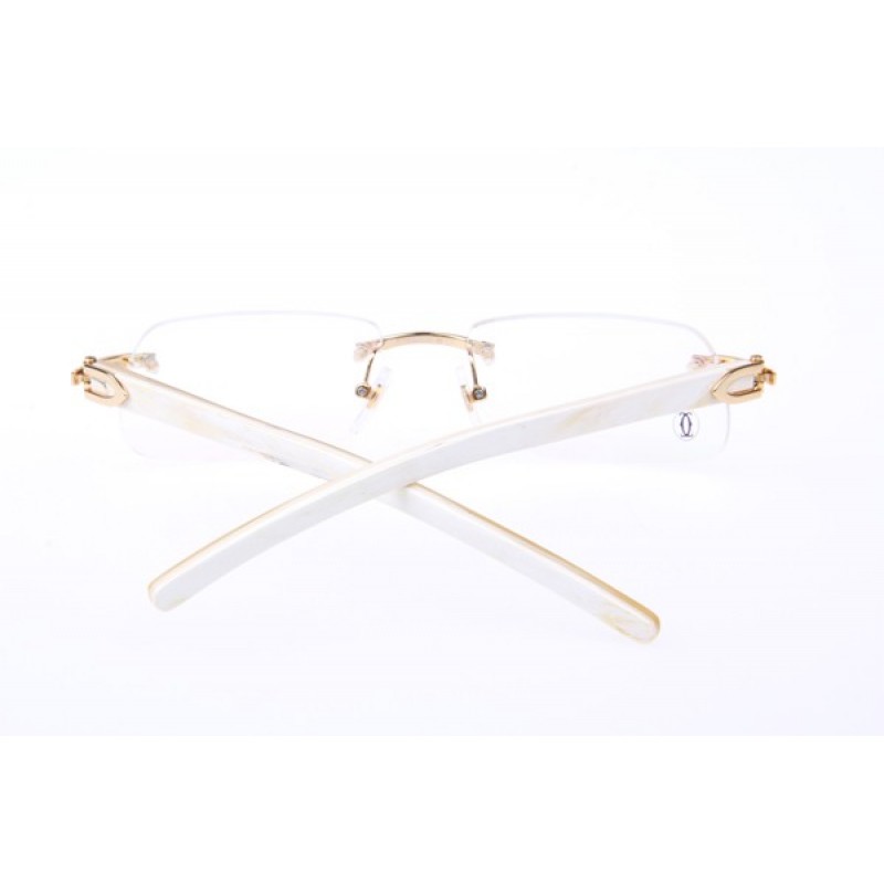 Cartier 4189706 White Cattle Horn Eyeglasses In Gold