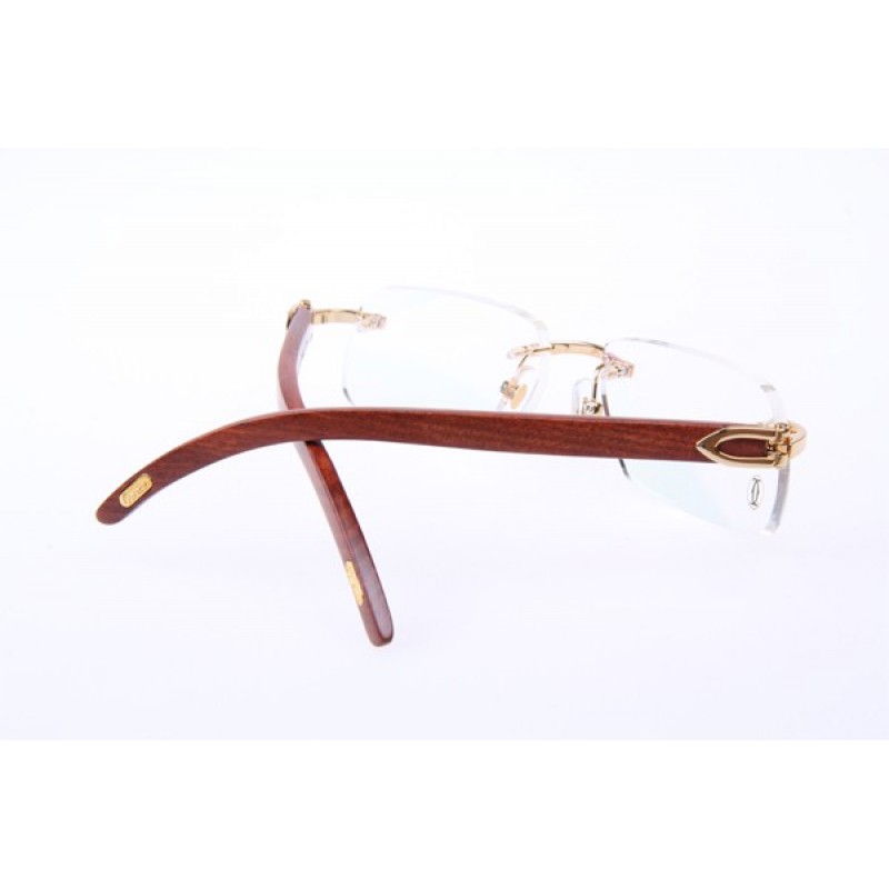 Cartier 4189706 Wood Eyeglasses In Gold