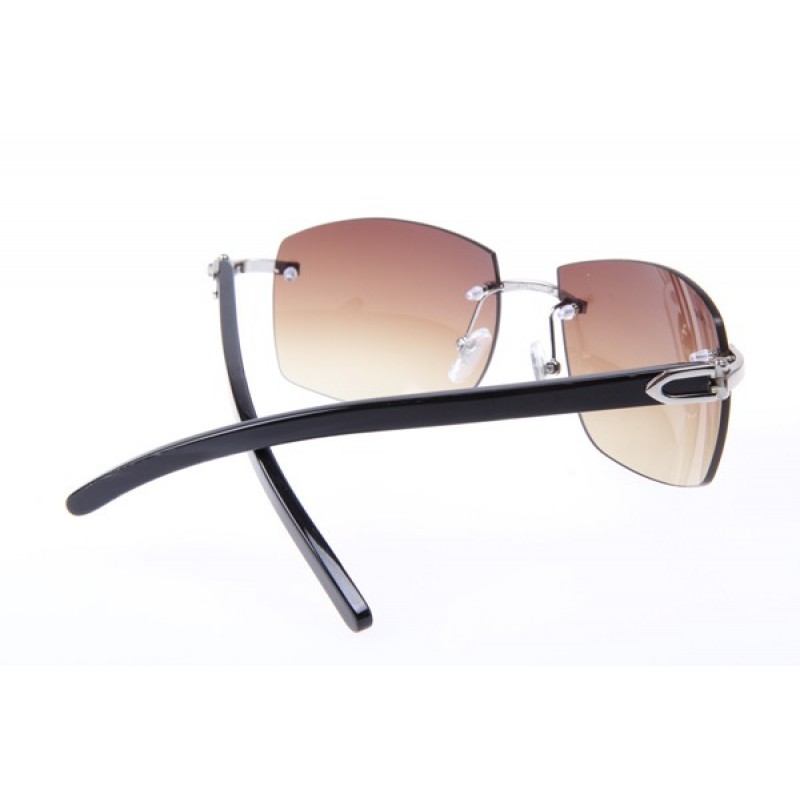 Cartier 4189705 Black Cattle Horn sunglasses in Silvler