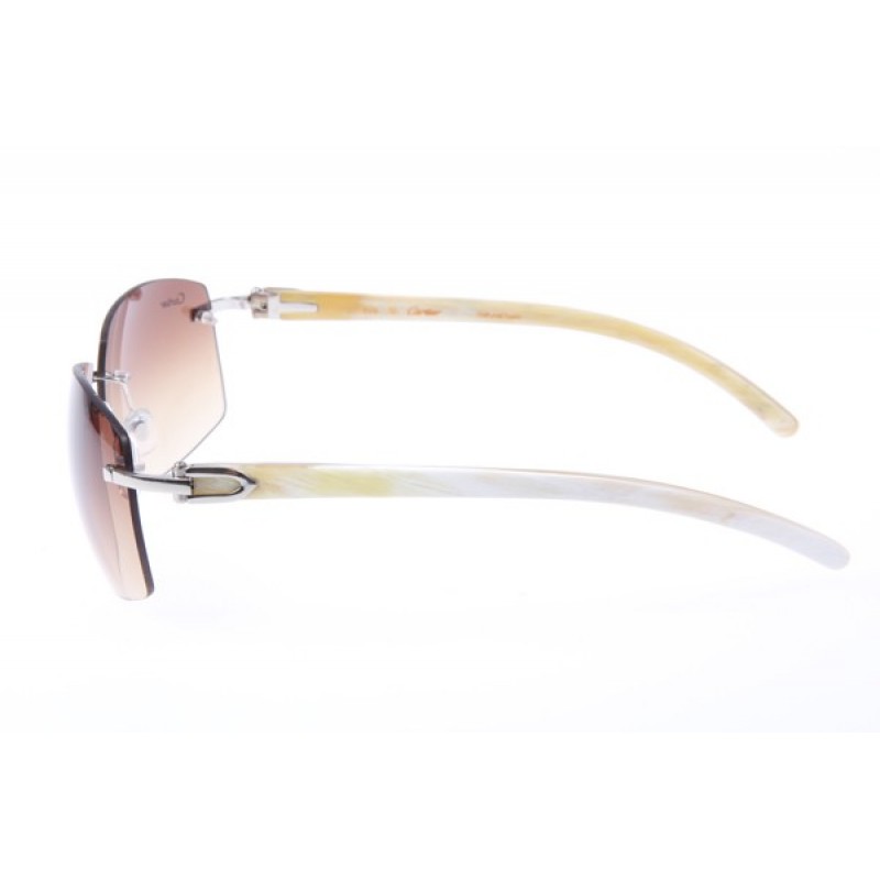Cartier 4189705 White Cattle Horn sunglasses in Silver