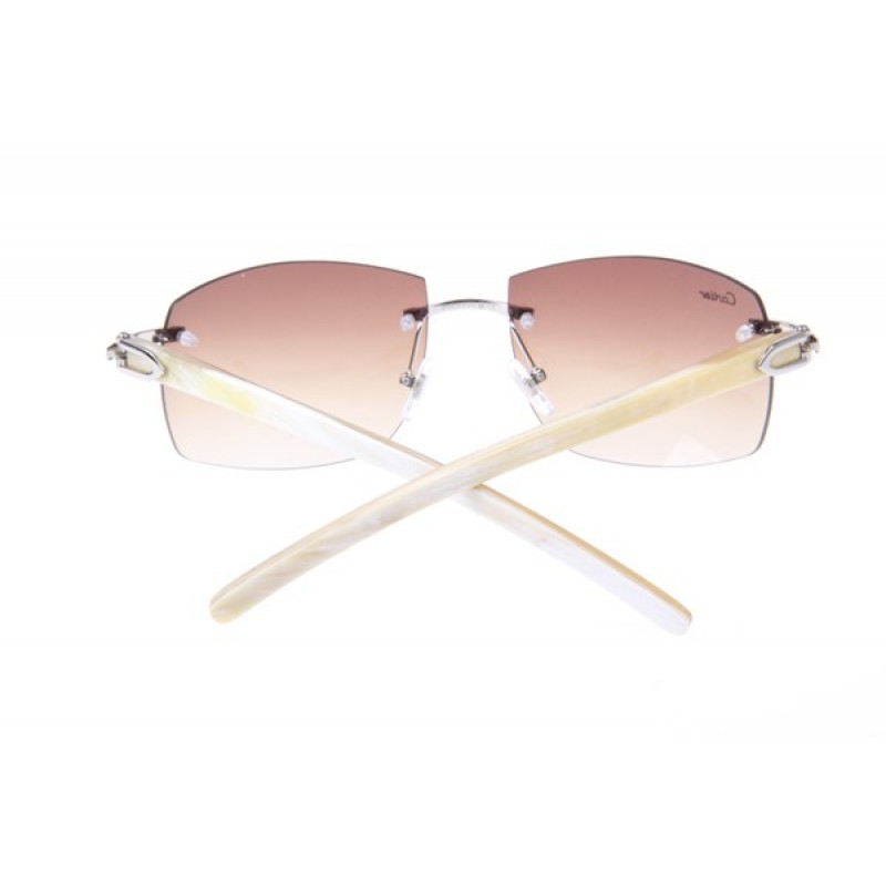 Cartier 4189705 White Cattle Horn sunglasses in Silver