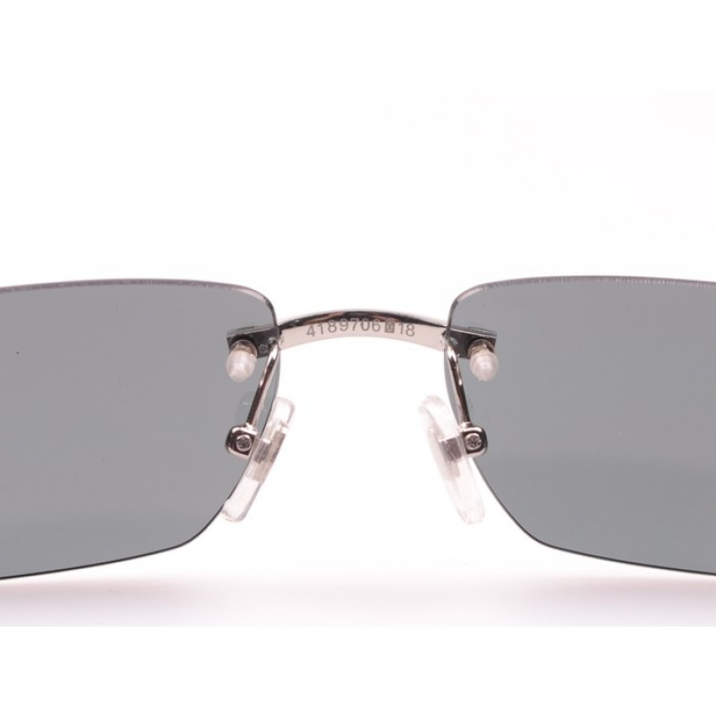Cartier 4189706 Black Buffalo Sunglasses In Silver Grey