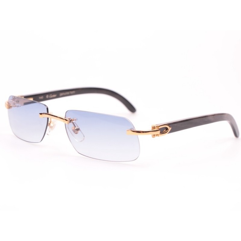 Cartier 4189706 Black Buffalo Sunglasses In Gold B...