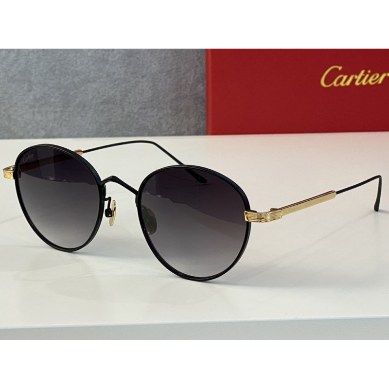 Cartier CT0009S Sunglasses In Black Gold Gradient ...