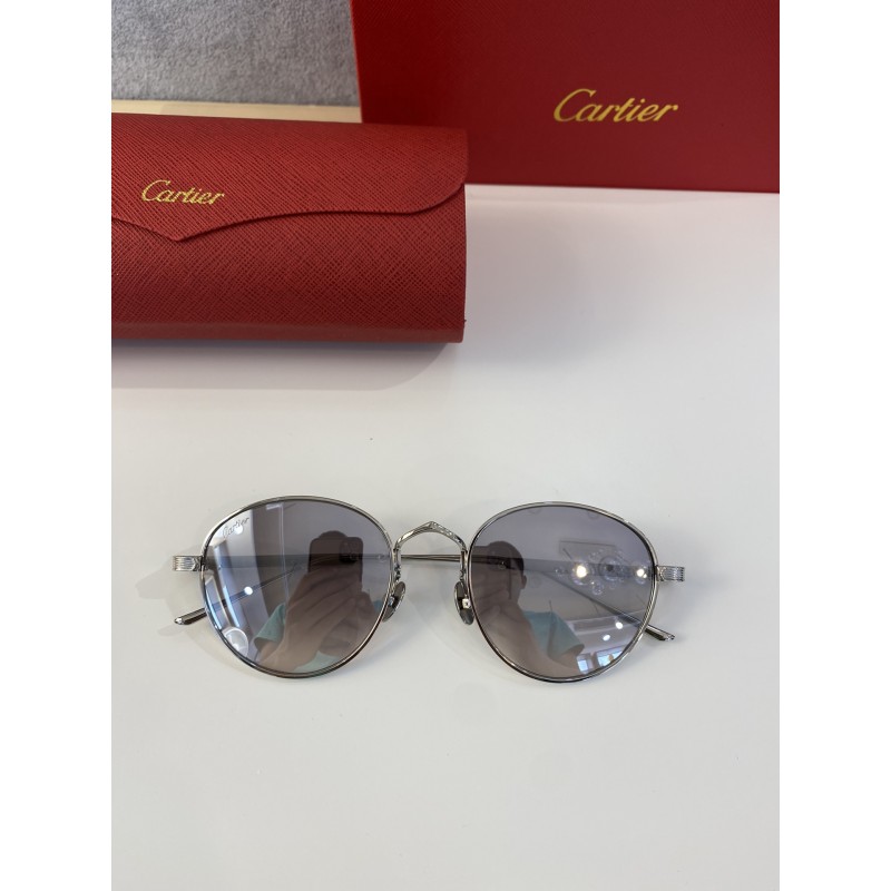 Cartier CT0009S Sunglasses In Silver Mercury