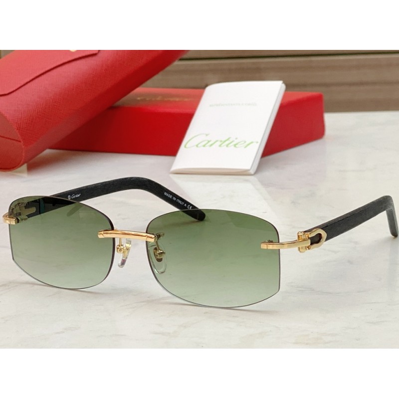 Cartier CT0031RS Sunglasses In Black Gold Gradient...
