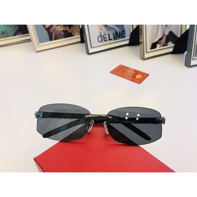 Cartier CT0031RS Sunglasses In Black White Gray