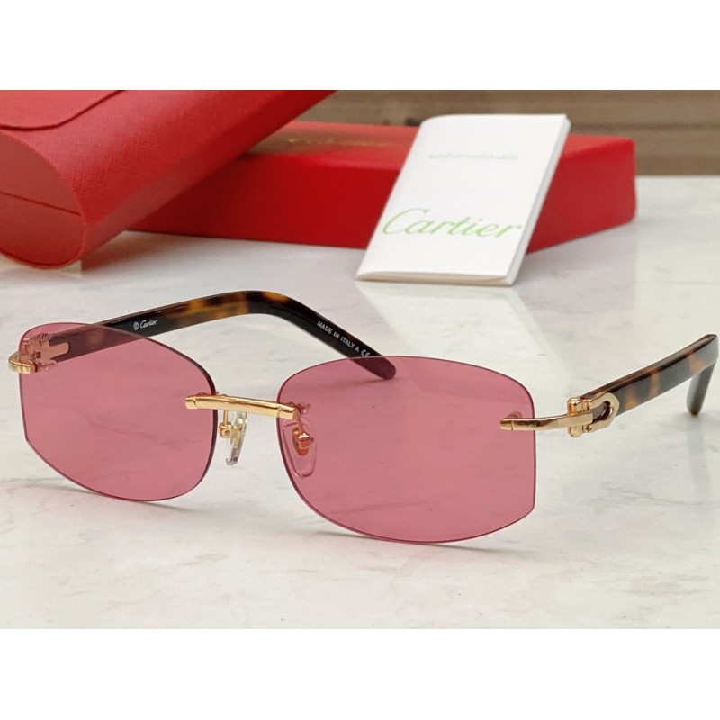 Cartier CT0031RS Sunglasses In Tortoise Gold Pink