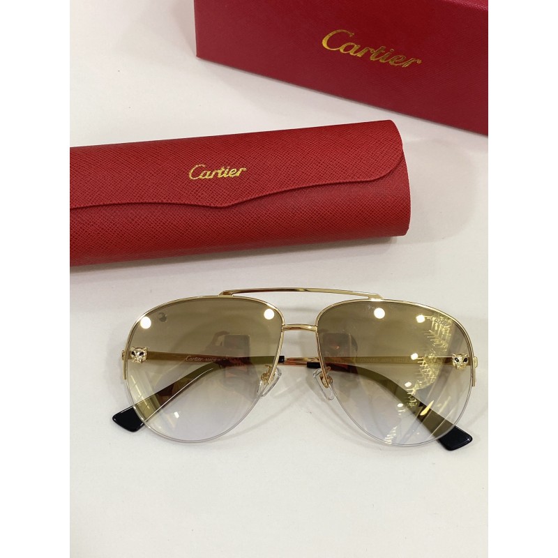 Cartier CT0065S Sunglasses In Gold Gradient Gold
