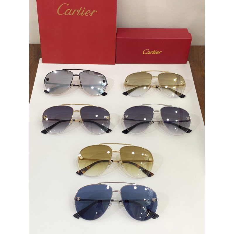 Cartier CT0065S Sunglasses In Gold Gradient Gold