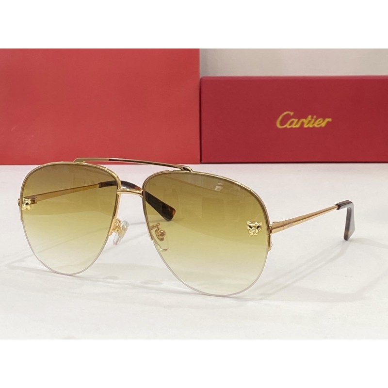 Cartier CT0065S Sunglasses In Gold Gradient Tan