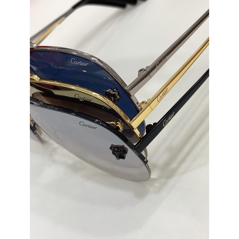 Cartier CT0065S Sunglasses In Gold Gradient Tan