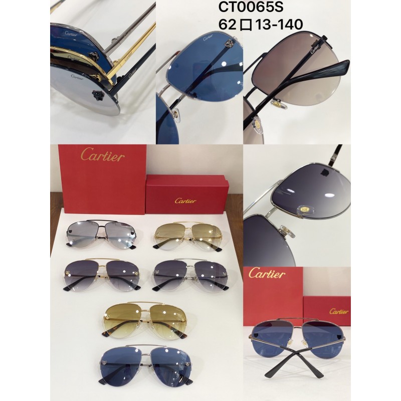 Cartier CT0065S Sunglasses In Silver Gradient Gray