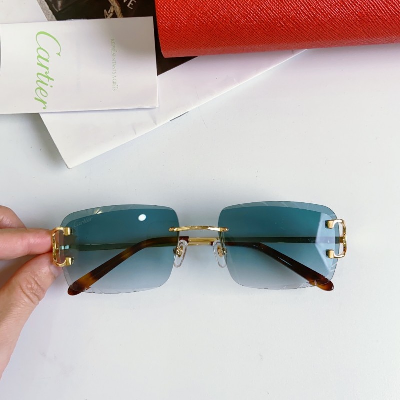 Cartier CT0092 Sunglasses In Gold Gradient Gray